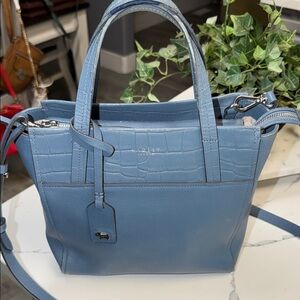 Radley London Croc-Embossed Blue Satchel